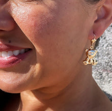 Load image into Gallery viewer, 18k Gold Filled Chubby Teddy Bear Dangling Earrings Supplies
