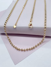 Load image into Gallery viewer, 18k Gold Filled 3mm Gold Bead Chain Necklace Supplies Designers
