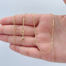 Load image into Gallery viewer, 18k Gold Filled 2mm Dainty Paper Clip Chain Necklace Supplies Creative Styling Designers
