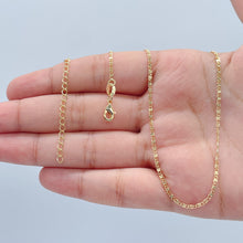 Load image into Gallery viewer, Dainty 18k Gold Filled 2mm Design Flat Fancy Chain Necklace for Wholesale
