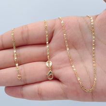 Load image into Gallery viewer, Dainty 18k Gold Filled 2mm Design Flat Fancy Chain Necklace for Wholesale
