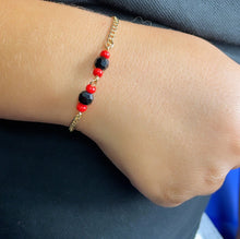 Load image into Gallery viewer, 18k Gold Filled Cuban Link Simulated Azabache Stone Children&#39;s Bracelet,
