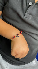 Load image into Gallery viewer, 18k Gold Filled Kids Beaded Bracelet: Black Figa Hand &amp; Azabache Stones
