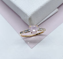 Load image into Gallery viewer, 18k Gold Filled Heart Ring: Pave Cubic Zirconia Band
