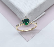 Load image into Gallery viewer, 18k Gold Filled Heart Ring: Pave Cubic Zirconia Band

