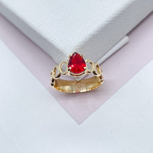 Load image into Gallery viewer, 18k Gold Filled Ring: Teardrop Solitaire Stone Jewelry
