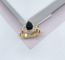 Load image into Gallery viewer, 18k Gold Filled Ring: Teardrop Solitaire Stone Jewelry
