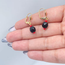 Load image into Gallery viewer, 18k Gold Filled Simulated Azabache Sets In Two Sizes Protection Jewelry Making Supplies
