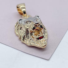 Load image into Gallery viewer, 18k Gold Filled Lion Head Pendant: Two Tone Charm
