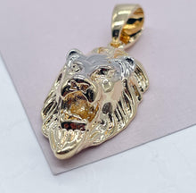 Load image into Gallery viewer, 18k Gold Filled Lion Head Pendant: Two Tone Charm
