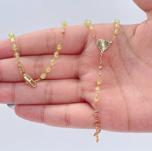 Load image into Gallery viewer, 18k Gold Filled Beaded Necklace Featuring Center Sun Rays Textured Heart And
