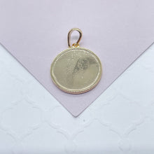 Load image into Gallery viewer, 18k Gold Filled Wishbone Pendant: Engraved Lucky Charm
