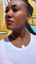 Load image into Gallery viewer, 18k Gold Filled Wishbone Pendant: Engraved Lucky Charm
