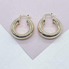 Load image into Gallery viewer, 18k Gold Filled Plain Chunky 6mm Hoop Earrings Supplies
