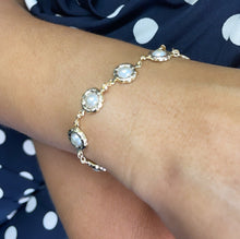 Load image into Gallery viewer, 18k Gold Filled Bracelet With Embedded Simulated Pearls
