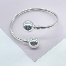 Load image into Gallery viewer, 18k Gold Filled Cuff Bangle Bracelet with Solid Gold Balls
