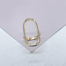 Load image into Gallery viewer, 18k Gold Filled Simple Soft Rectangle See Through Ring, 30mm Long Oval Shape See Through
