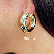 Load image into Gallery viewer, 18k Gold Filled Plain Chunky 6mm Hoop Earrings Supplies
