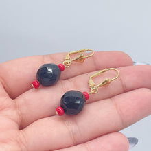 Load image into Gallery viewer, 18k Gold Filled Simulated Azabache Sets In Two Sizes Protection Jewelry Making Supplies

