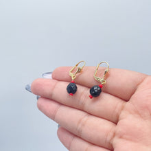 Load image into Gallery viewer, 18k Gold Filled Simulated Azabache Sets In Two Sizes Protection Jewelry Making Supplies
