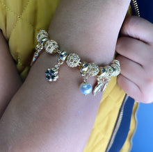 Load image into Gallery viewer, 18k Gold Filled Lucky Charms Featuring Hamsa Clover Elephant Chili Pearl Peace Sign
