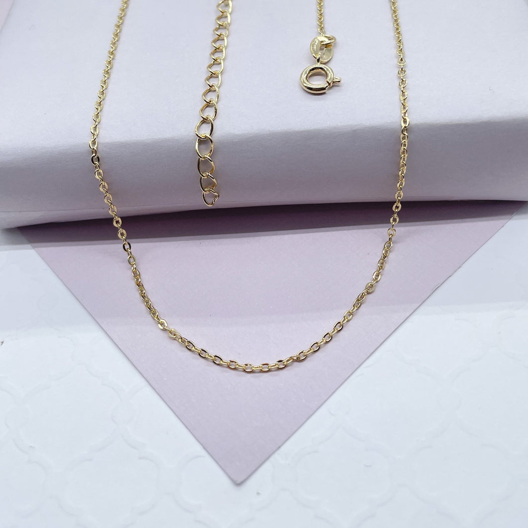 18k Gold Filled 1.5mmThin Oval Curb Chain