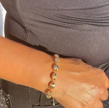 Load image into Gallery viewer, 18k Goldfilled Puffy Mariner Patterned With Rough &amp; Smooth Links
