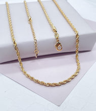 Load image into Gallery viewer, 18k Gold Filled 3mm Rope Chain size 16”
