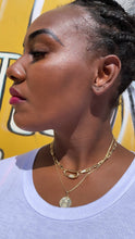 Load image into Gallery viewer, 18k Gold Filled Wishbone Pendant: Engraved Lucky Charm
