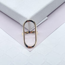 Load image into Gallery viewer, 18k Gold Filled Simple Soft Rectangle See Through Ring, 30mm Long Oval Shape See Through
