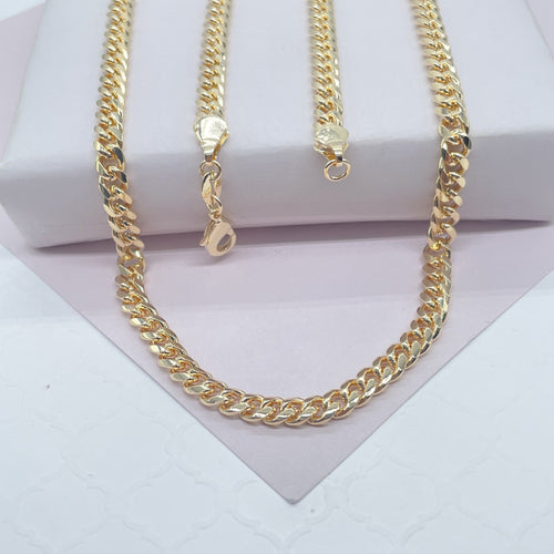 18k Gold Filled 5mm Cuban Link Chain, Wholesale Jewelry Making Supplies
