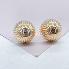 Load image into Gallery viewer, 18k Gold Filled Half Sphere Umbrella Textured Earrings
