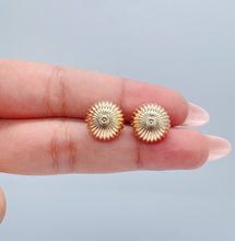 Load image into Gallery viewer, 18k Gold Filled Half Sphere Umbrella Textured Earrings
