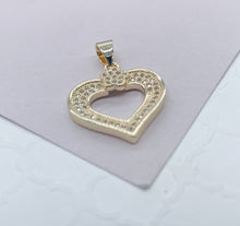 Load image into Gallery viewer, 18k Gold Filled Micro Pave Cubic Zirconia Heart Pendant
