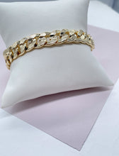 Load image into Gallery viewer, 18k Gold Filled Thick Carved Cuban Link Bracelet 9.5mm
