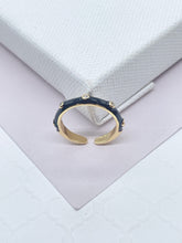 Load image into Gallery viewer, 18k Gold Filled Colorful Enamel Stackable Rings With Small Stones
