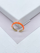 Load image into Gallery viewer, 18k Gold Filled Colorful Enamel Stackable Rings With Small Stones
