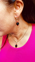 Load image into Gallery viewer, 18k Gold Filled Simulated Azabache Sets In Two Sizes Protection Jewelry Making Supplies
