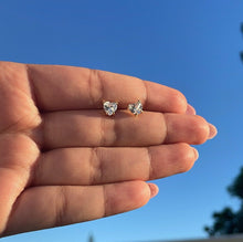 Load image into Gallery viewer, 18k Gold Filled Heart cz Stud Earrings
