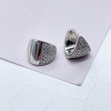 Load image into Gallery viewer, 18k Gold Filled Small Micro Pave Cubic Zirconia Hoop Earrings
