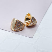 Load image into Gallery viewer, 18k Gold Filled Small Children’s Micro Pave Cubic Zirconia Hoop Earrings
