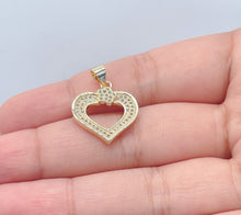 Load image into Gallery viewer, 18k Gold Filled Micro Pave Cubic Zirconia Heart Pendant
