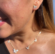 Load image into Gallery viewer, 18k Gold Filled Micro Pave Butterfly Set With Earrings &amp; Necklace
