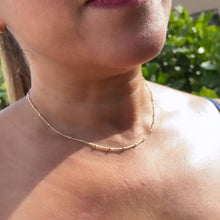 Load image into Gallery viewer, 18k Gold Filled 1mm Satellite Chain Featuring Curb Link Style
