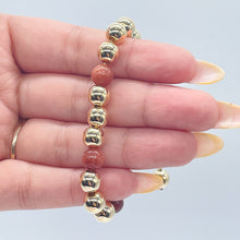 Load image into Gallery viewer, 18k Gold Filled Venturina and Gold Beads Adjustable Bracelet

