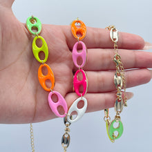 Load image into Gallery viewer, 18k Gold Filled XXL Thick Colorful Mariner Link Set
