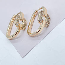 Load image into Gallery viewer, 18k Gold Filled Zircon Single Link Earring
