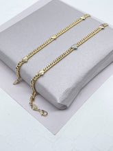 Load image into Gallery viewer, 18k Gold Filled Cuban Chain Link Bracelets With Hearts Engraved To It
