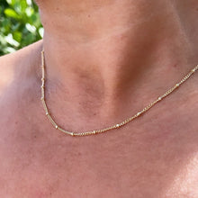 Load image into Gallery viewer, 18k Gold Filled 1mm Satellite Chain Featuring Curb Link Style
