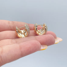 Load image into Gallery viewer, 18k Gold Filled 13mm Chubby Pave Clicker Hoop
